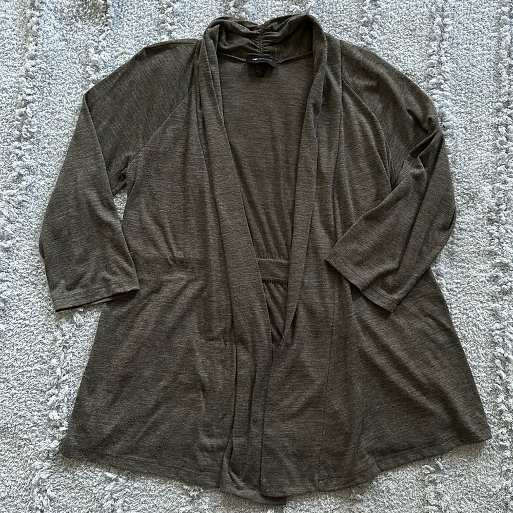 AB Studio open front 3/4 sleeve cardigan size L